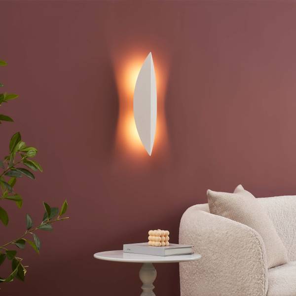 Wandleuchte Moana Weiß - Metall - 10 x 40 x 10 cm