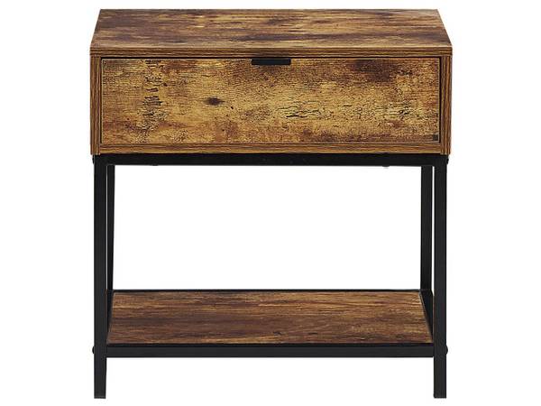 Nachttisch BERKLEY Schwarz - Braun - Holzwerkstoff - 45 x 45 x 39 cm