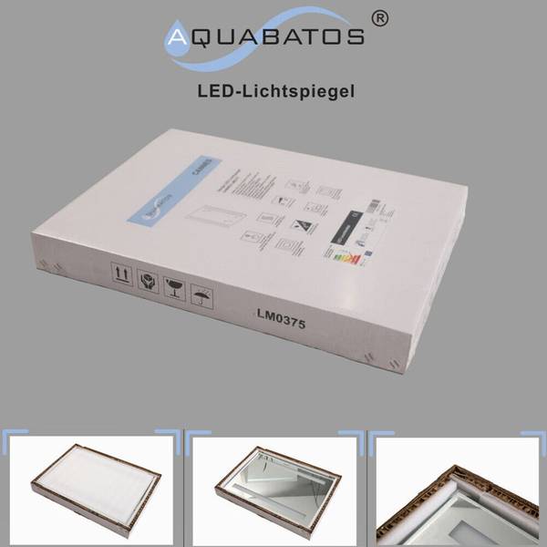Led Badspiegel Kosmetikspiegel DALES Silber - Glas - 100 x 70 x 5 cm
