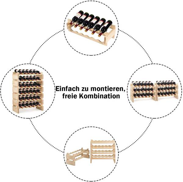 Weinregal Weinständer 36 Flaschen Braun - Holzwerkstoff - 28 x 85 x 63 cm