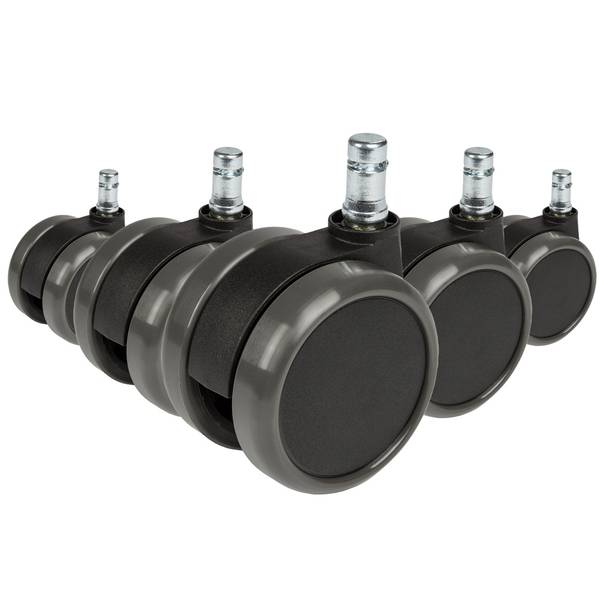 Stuhlrollen 5x ROLO 11mm/65mm Schwarz - Kunststoff - 6 x 7 x 5 cm