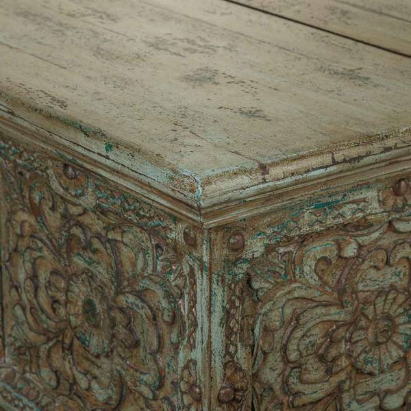 Couchtisch Dalian Blau - Massivholz - 100 x 47 x 100 cm