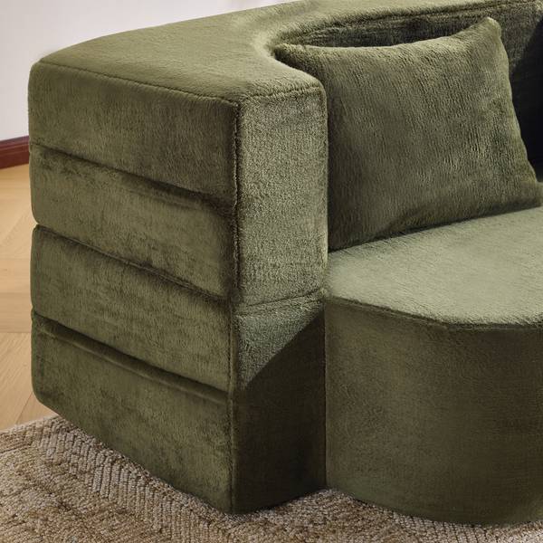 Schlafsofa NEXUSQUASI Grün - Chenille - Polyester - 180 x 70 x 55 cm