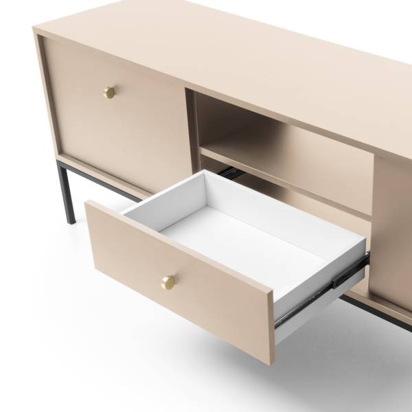 TV-Schrank MOLLY Beige Schwarzbeine Schwarz