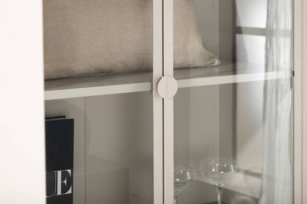 Vitrinenschrank Piring Beige - Metall - 90 x 190 x 40 cm