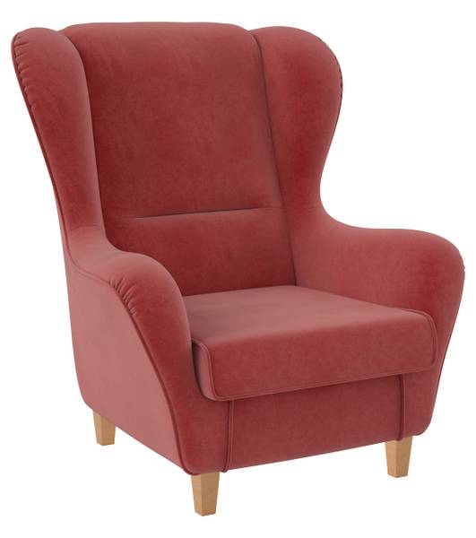 Ohrensessel & Hocker Sofia 5212 Pink - Webstoff - Buche - 92 x 108 x 92 cm