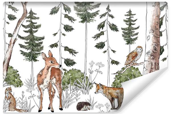 Papier Peint ANIMAUX Arbres Plantes 90 x 60 x 60 cm