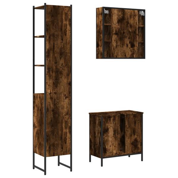 Badmöbel 3033723 3-teilig Braun - Holzwerkstoff - 16 x 60 x 60 cm