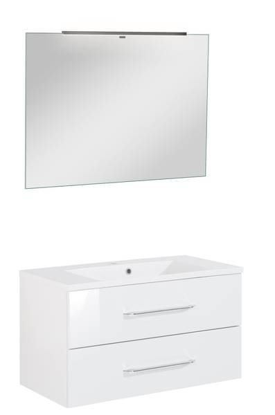Badmöbel Set B.Clever Weiß (4-teilig) Weiß - Holzwerkstoff - 81 x 16 x 105 cm