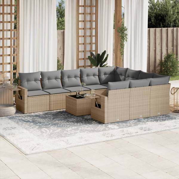 Garten-Lounge-Set 3034412-2 11-teilig Beige - Grau