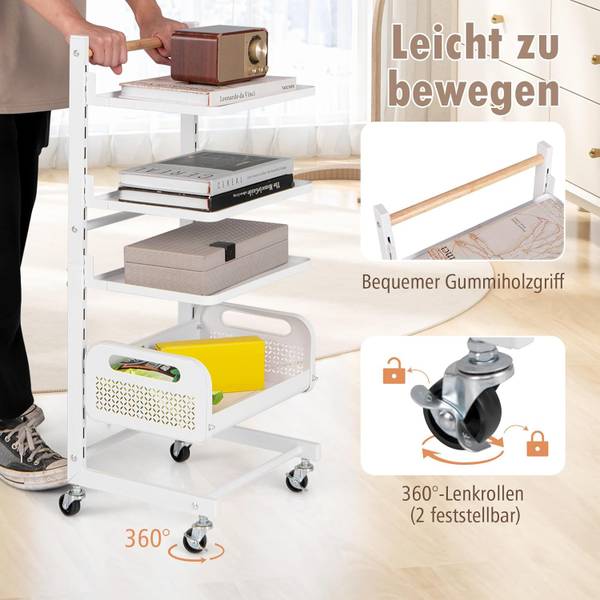 Servierwagen VL32468ITDE Weiß - Metall - 29 x 85 x 36 cm