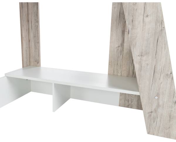 Hochbett Bente Braun - Weiß - Holzwerkstoff - 208 x 141 x 142 cm