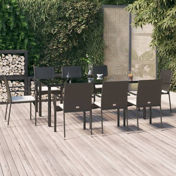 Tuinset 3029234-4 set van 9 zwart - wit