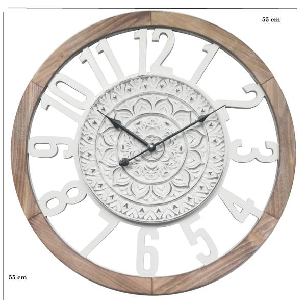 Wanduhr  Ylang Weiß - Holzwerkstoff - 5 x 55 x 55 cm