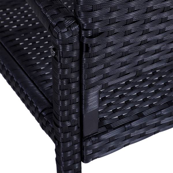 Gartenbank 867-022 Schwarz - Polyrattan - 60 x 85 x 122 cm