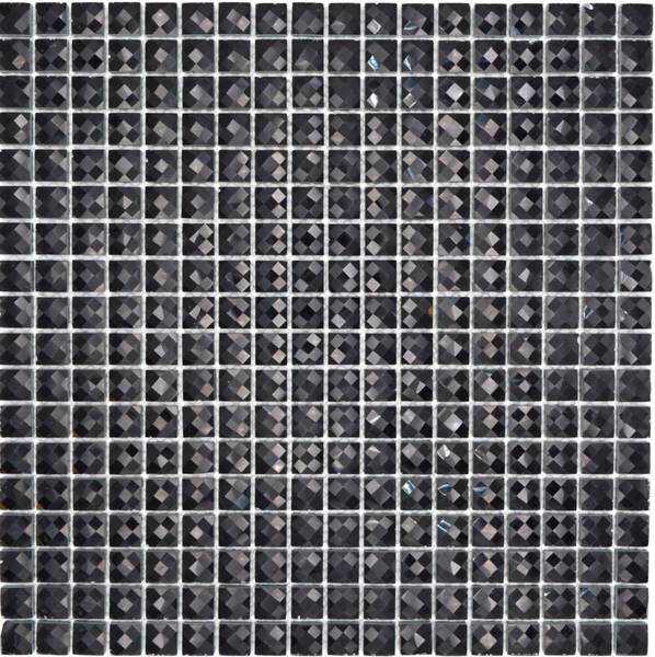 Mosaikfliesen 130-B824 Schwarz - Glas - 30 x 30 x 30 cm