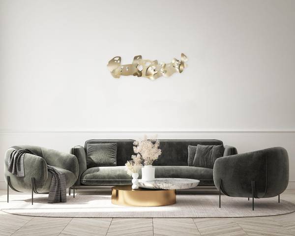 Wanddeko Abstrakt We Silber - Metall - 120 x 44 x 5 cm
