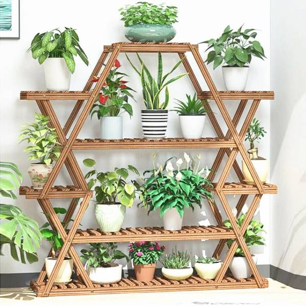 Plantenrek XJJ240 bruin - plaatmateriaal op houtbasis - 25 x 106 x 98 cm
