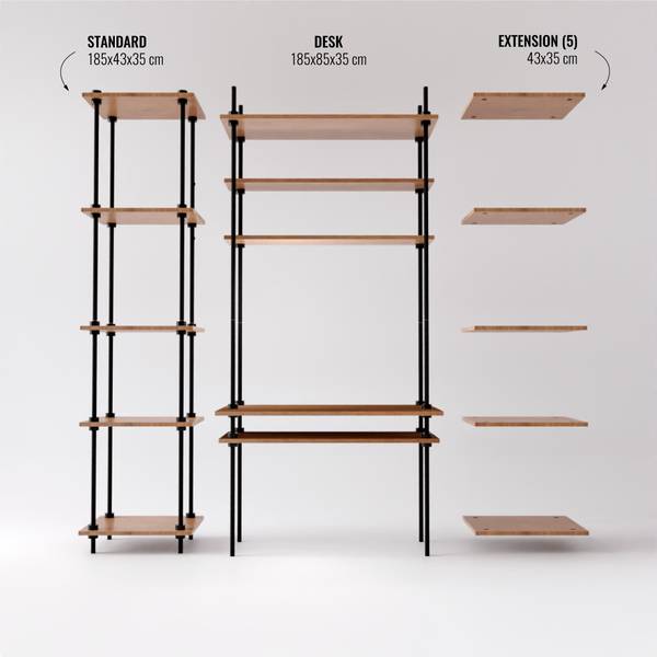 Schreibtisch  64745 Braun - Metall - 151 x 185 x 53 cm