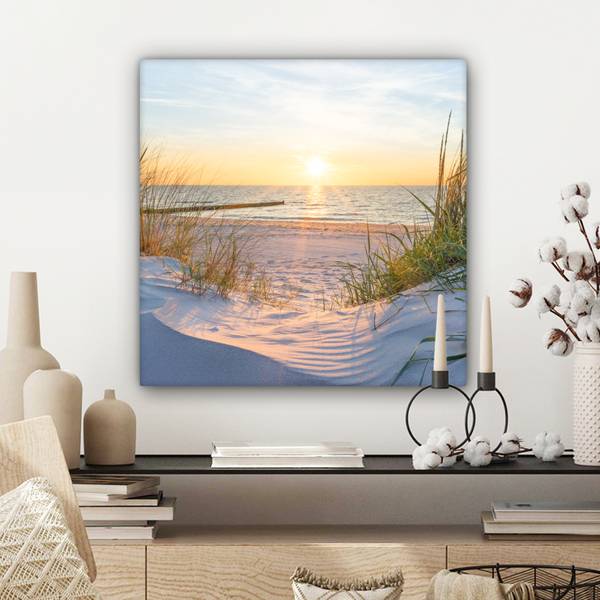 LEINWANDBILD Strand Sonnenuntergang 50 x 50 x 50 cm