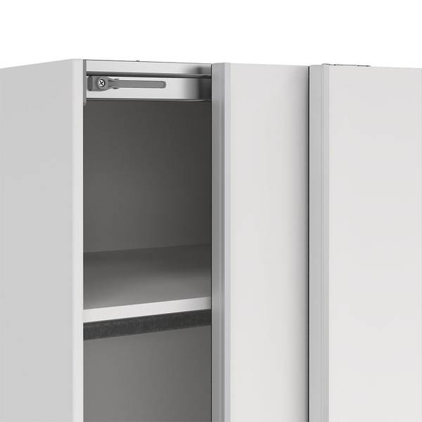 Schiebetürenschrank Catania (2-türig) Weiß - Holz teilmassiv - 119 x 201 x 67 cm