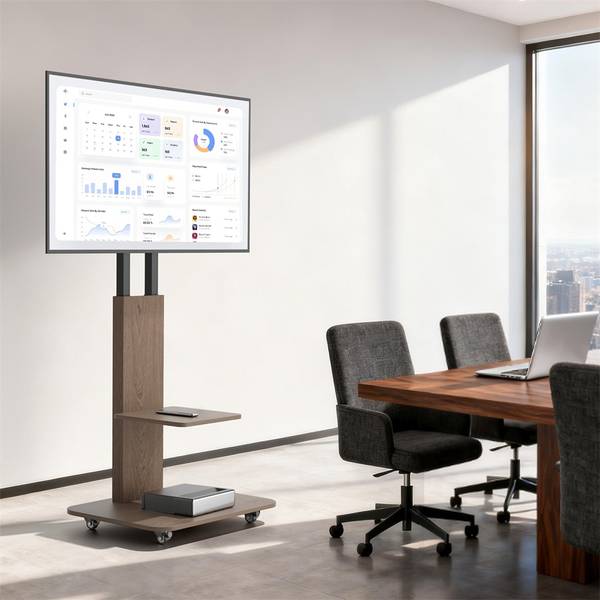 Support TV Ethos Noir - Bois manufacturé - Métal - 51 x 157 x 70 cm