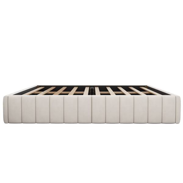 Futonbett Emil mit Schubladen Beige - Samt - 149 x 35 x 218 cm