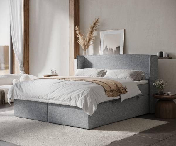 Boxspringbett Skyline Grau - Liegefläche Breite: 180 cm