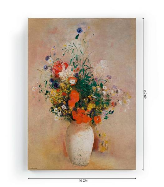 Leinwand 60x40 Vase mit Blumen Polyester - 3 x 60 x 40 cm