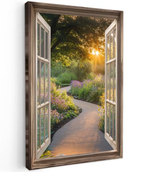 LEINWANDBILD Fensterblick 80 x 120 cm