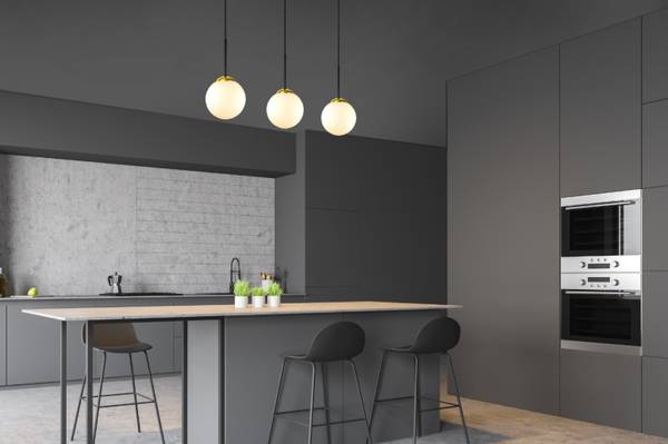 Pendelleuchte Gris Milchglas III Schwarz - Gold - Weiß - Glas - Metall - 60 x 80 x 60 cm