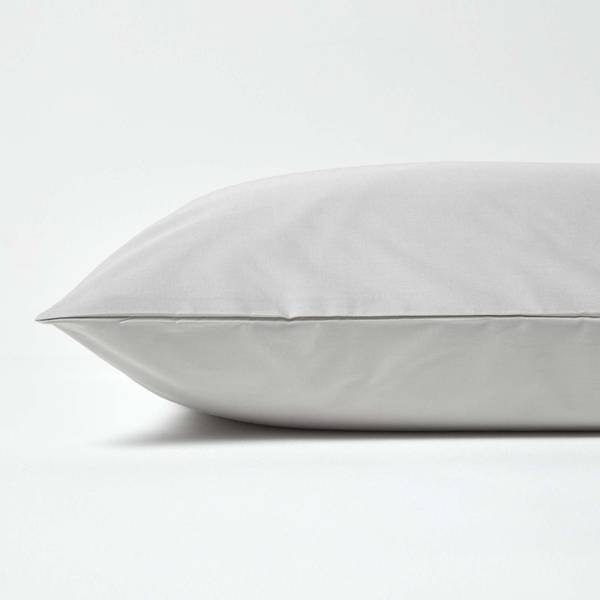 Kopfkissenbezug Fadendichte 200 Silber / Grau - Silbergrau - 50 x 90 cm