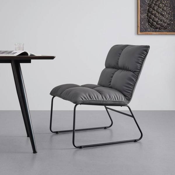 Relaxsessel ELEINA Grau - Kunstleder - 71 x 82 x 70 cm