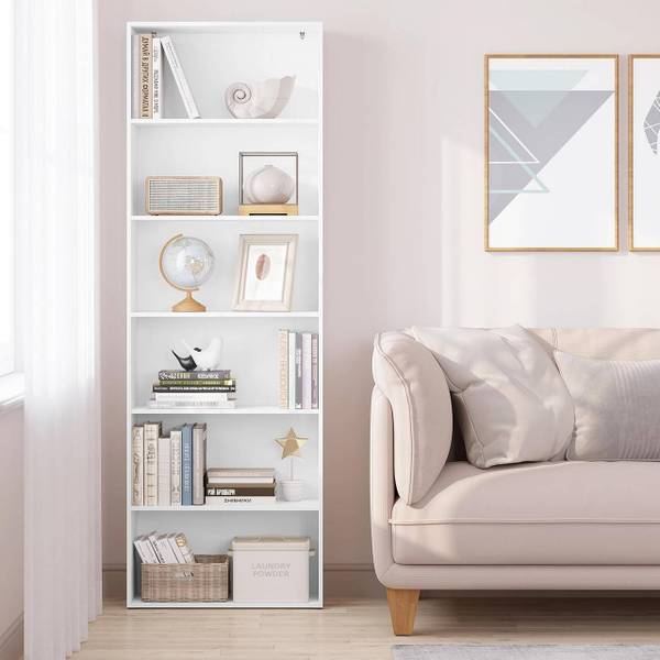 Bücherregal Natalie Weiß - Holzwerkstoff - 60 x 180 x 23 cm