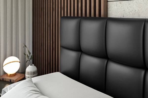 Boxspringbett RICAR-Z Hochglanz Schwarz - Breite: 120 cm - H4