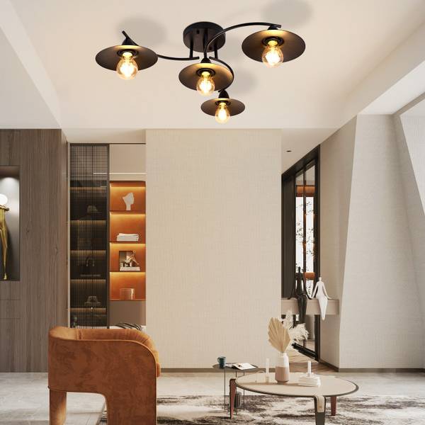 LED Plafondlamp Quirin zwart - metaal - 57 x 19 x 61 cm