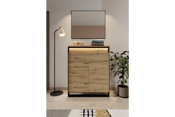 Garderobe Quant 3_5-tlg. Schwarz - Braun - Holzwerkstoff - 184 x 182 x 40 cm
