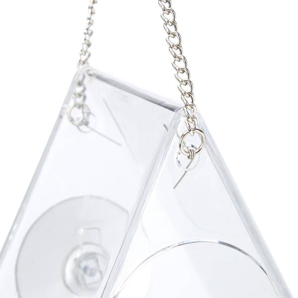 Lot de 2 mangeoires triangulaires Argenté - Matière plastique - 13 x 24 x 12 cm