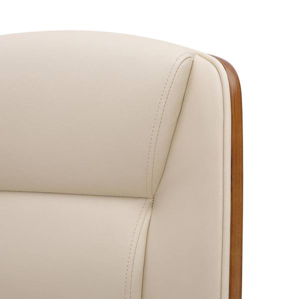 Chaise de bureau Yankton Crème - Imitation noyer
