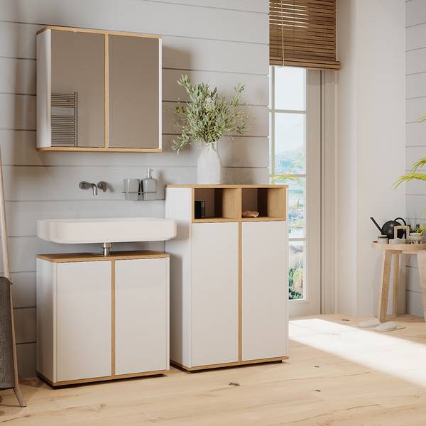 Meuble salle de bain Didi 47669 Blanc - Bois manufacturé - 60 x 97 x 30 cm