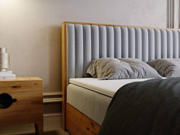 Boxspringbett FOREST Hellgrau - Liegefläche Breite: 180 cm