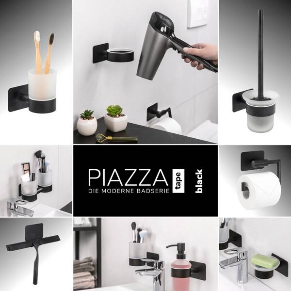 Seifenspenderkopf Piazza Black (2er Set) Schwarz - Metall - 7 x 17 x 4 cm