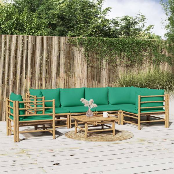 Loungeset 3028491-19 set van 7 bruin - groen