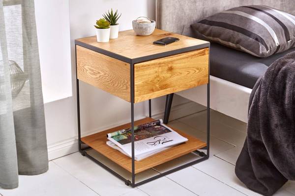 Beistelltisch SCORPION Schwarz - Braun - Eiche - 40 x 50 x 40 cm
