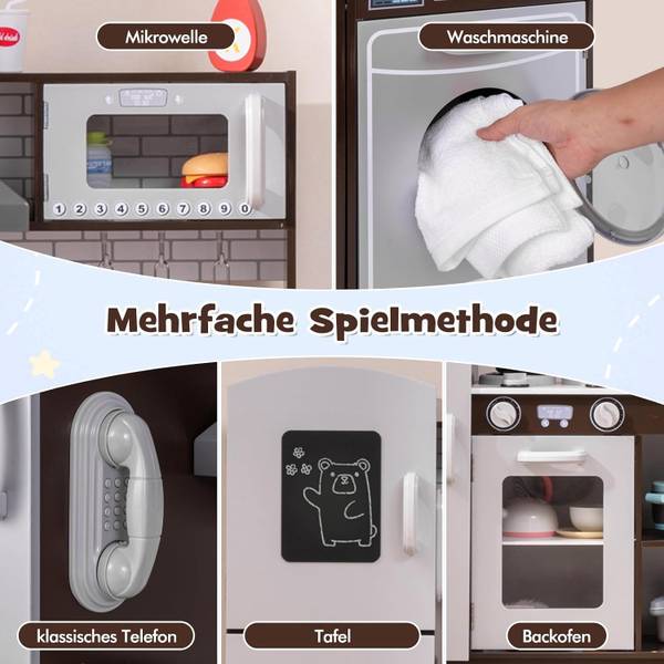 Kinderküche FB32445ORDE Braun - Holzwerkstoff - 29 x 83 x 121 cm