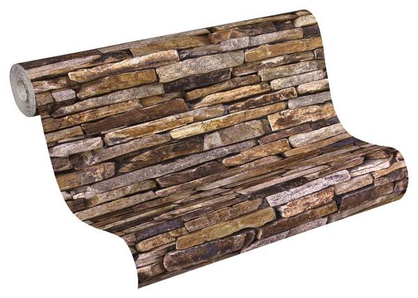 Vliestapete 914217-GU Braun - Kunststoff - 53 x 1 x 1005 cm