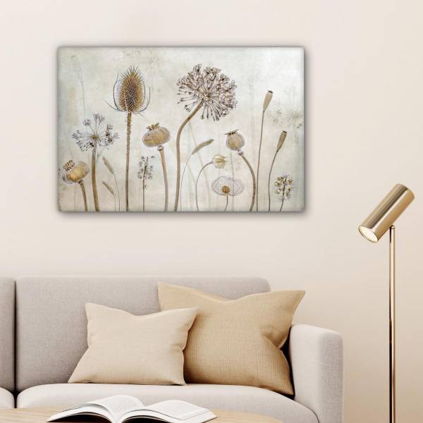 CANVAS SCHILDERIJ Bloemenstilleven 90 x 60 cm
