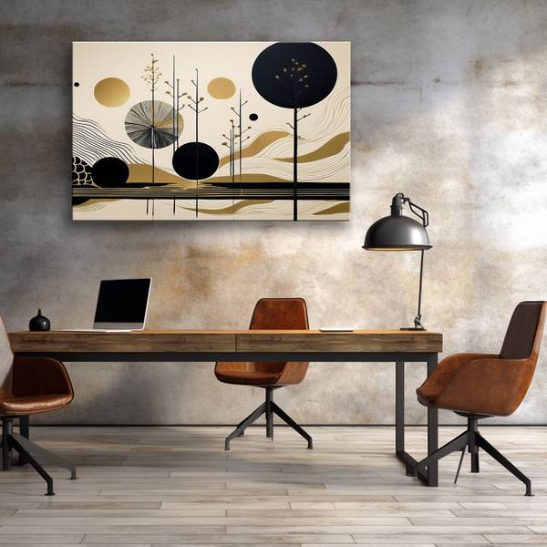 Wandbild abstraktion formen und linien 60 x 40 cm