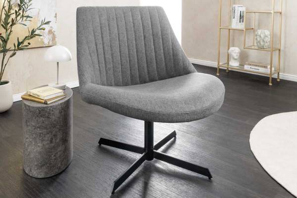 Sessel LOUNGER Grau - Strukturstoff - Polyester - Stahl - 62 x 77 x 75 cm
