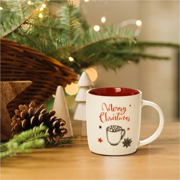 Becher Weihnachtsbecher Weiß - Keramik - 9 x 10 x 9 cm